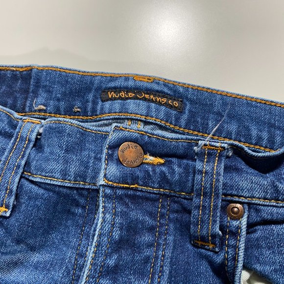 Nudie Jeans Grim Tim Dark Crispy Worn Slim jeans mens size 28x32 - Picture 3 of 9